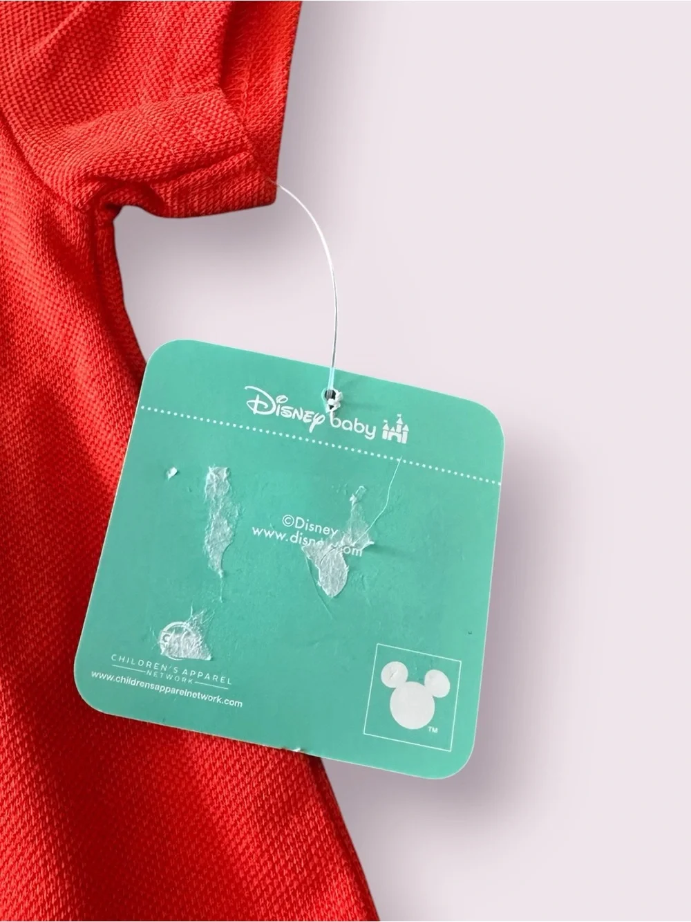 NWT Disney Baby Red Orangish Polo-Style Mickey & Friends Baby Romper Size 12 Mon